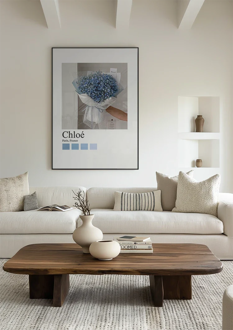 Chloé Parijs Lichtblauwe Hortensia Boeket Bloemen Fotografie Schilderij