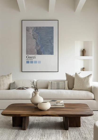 Sandstrand Wellen Blau Gucci Paris Mode Poster Gemälde
