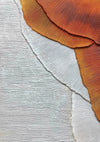 Abstract Oranje Terracotta Organische Vorm Witte Textuur Modern Schilderij
