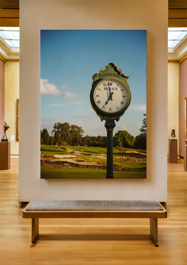Rolex Outdoor Clock on Pillar in Green Park Painting