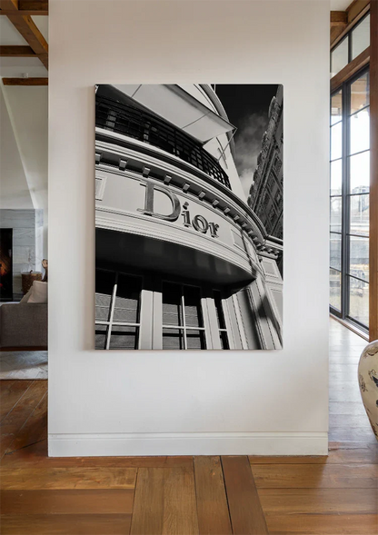Dior Geschäft Fassade Schwarz Weiß Logo Luxus Mode Architektur Gemälde
