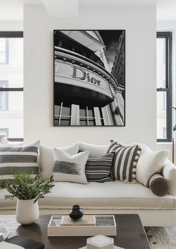 Dior Geschäft Fassade Schwarz Weiß Logo Luxus Mode Architektur Gemälde