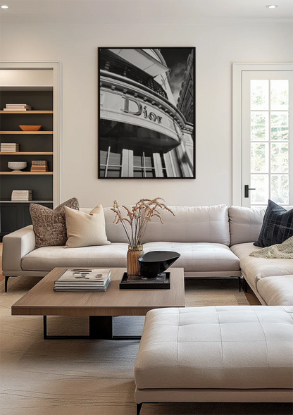 Dior Geschäft Fassade Schwarz Weiß Logo Luxus Mode Architektur Gemälde