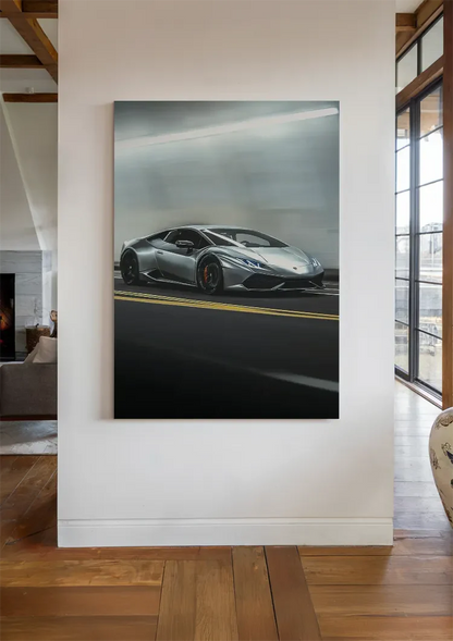 Silver Lamborghini Huracan Tunnel Dynamic Speed Painting