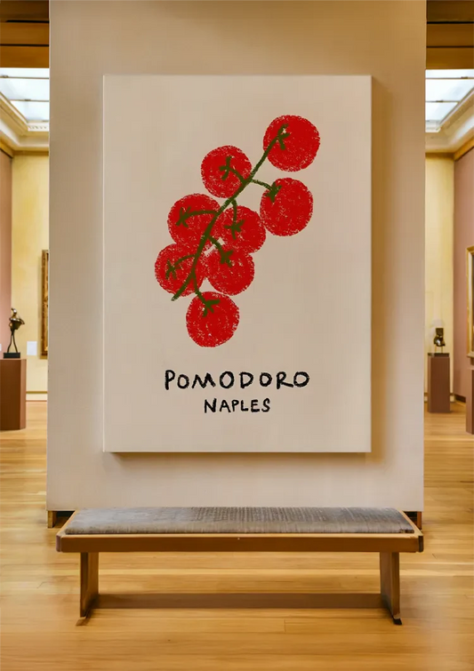 Tomaten Leinwandbild hängt an der Wand im Flur