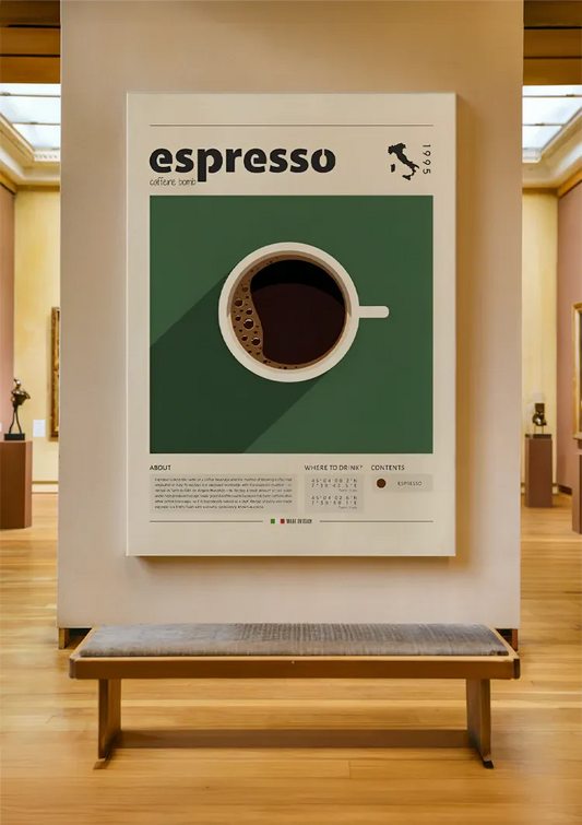 Espressotasse Leinwandbild an der Wand im Flur