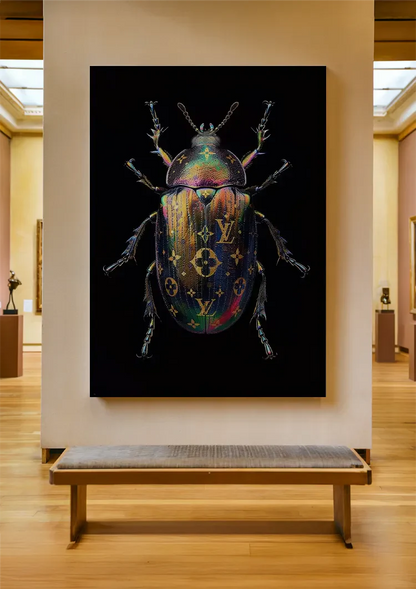 Louis Vuitton Multicolored Beetle Shiny Black Luxury Fashion Painting