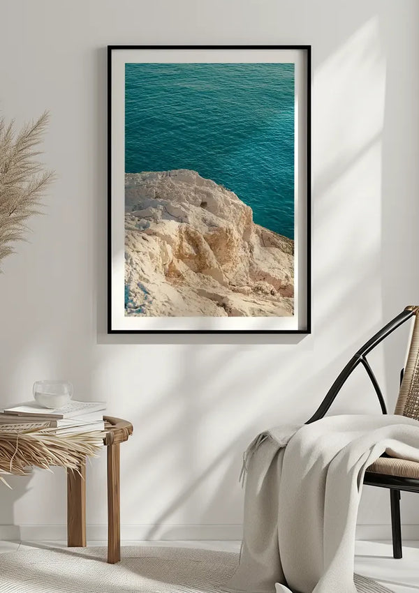 Large Rocks Clear Turquoise Sea Coastline Nature Painting