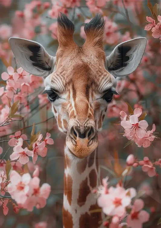 Giraffe Leinwandbild über dem Bett im Schlafzimmer