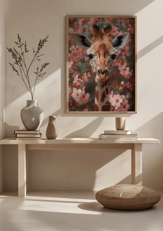 Giraffe Leinwandbild an der Wand im geräumigen Flur