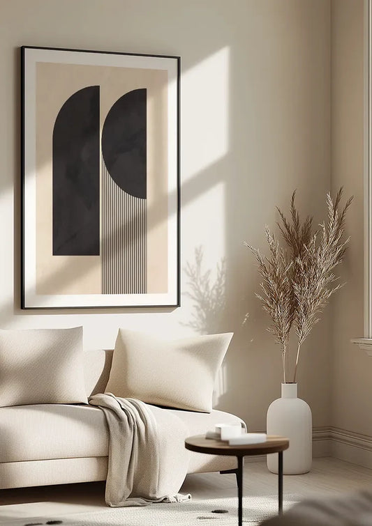 Geometrische Formen Leinwandbild an der Wand im Flur