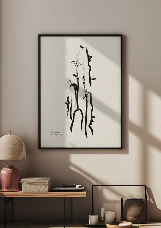 Cactus canvas schilderij hangt aan de muur in de lichte, sfeervolle hal