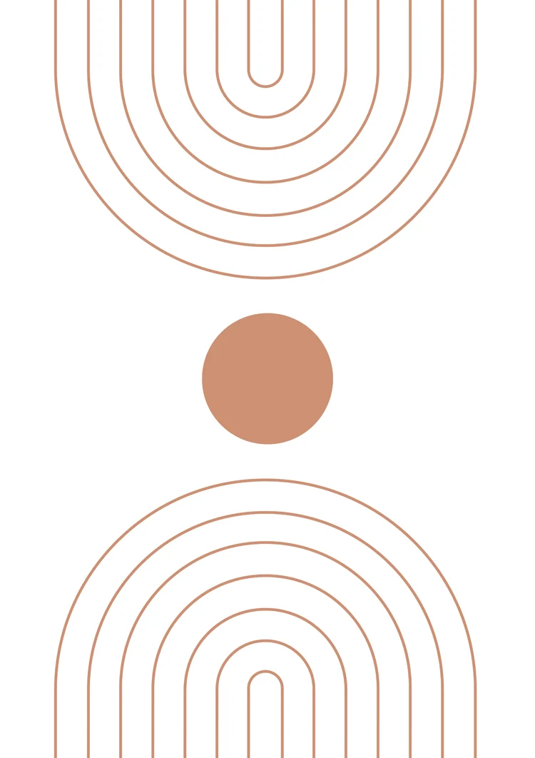 Abstracte Bogen Cirkel Terracotta Minimalistisch Boho Schilderij