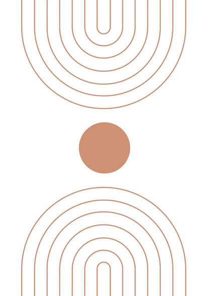 Abstracte Bogen Cirkel Terracotta Minimalistisch Boho Schilderij