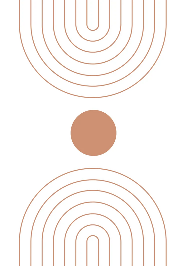 Abstracte Bogen Cirkel Terracotta Minimalistisch Boho Schilderij
