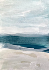 Strand Kust Golven Blauw Zand Impressionistisch Abstract Zee Schilderij