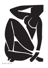 Matisse Vrouwelijk Silhouet Zwart Wit Vet Expressief Kunst Schilderij