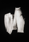 White Paint Strokes Black Abstract Expressive Gestural Art Painting