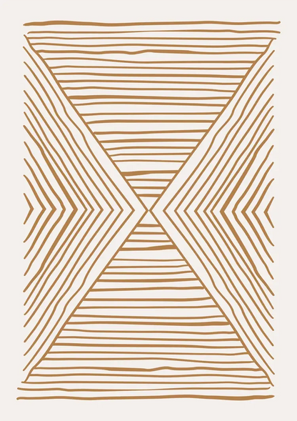 Horizontale Vertikale Linien Gold Beige Geometrisch Minimalistisch Kunst Gemälde