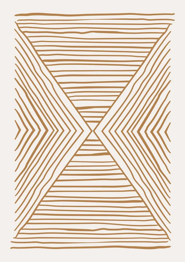 Horizontale Vertikale Linien Gold Beige Geometrisch Minimalistisch Kunst Gemälde