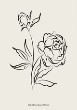Kolekcja Jardin Black Rose Line Art Botaniczny minimalistyczny obraz na płótnie