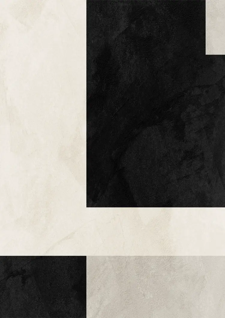 Geometrische Abstrakte Komposition Schwarz Weiß Beige Minimalistisches Gemälde