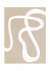 Weiße durchgehende Linie Abstrakte Komposition Beiges minimalistisches Gemälde
