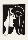 Picasso Kubistisch Zwart Wit Gezicht Portret Schilderij