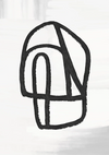 Abstrakte schwarze Pinselstrich-Illustration Figur Weiß Minimalistisches Gemälde