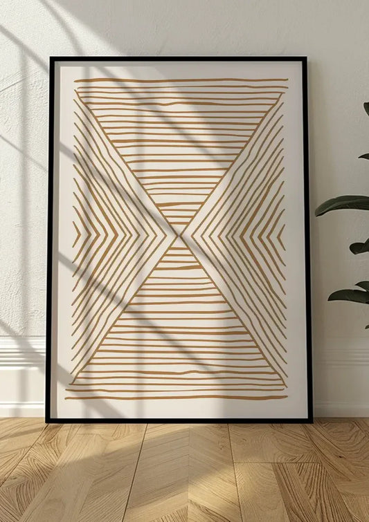 Diamantpatroon canvas schilderij aan de muur in de hal