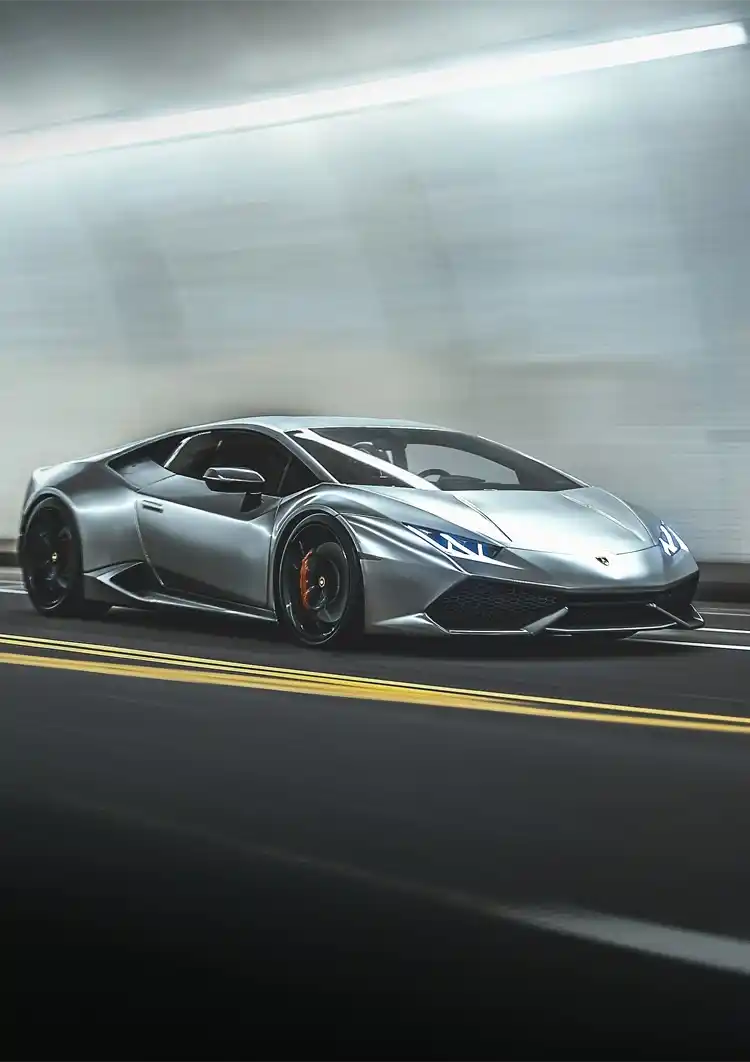Silver Lamborghini Huracan Tunnel Dynamic Speed Painting