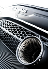 Lamborghini Huracan Evo Auspuff Nahaufnahme Metallic Schwarz-Weiß-Gemälde