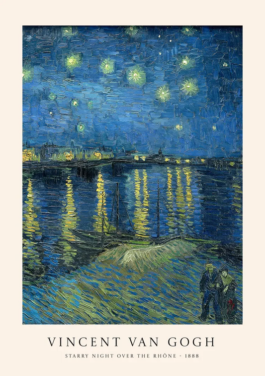 Sterrennacht van Van Gogh canvas schilderij in blauw en geel