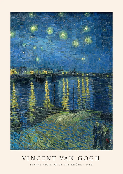 Van Gogh Sterrennacht over de Rhône Impressionistisch Schilderij