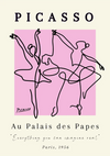 Picasso Au Palais des Papes Balletdansers Lijnwerk Roze Poster Schilderij