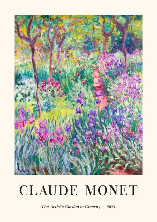 Monet tuin van giverny canvas schilderij vol kleurrijke bloemen en weelderig groen