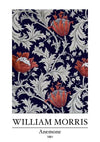 William Morris Anemone Rote Blumen auf Blau Gemälde