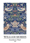 William Morris Strawberry Thief Vogels Aardbeien Donkerblauw Klassiek Kunst Schilderij