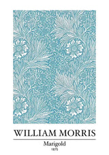 William Morris Marigold turkusowy wzór kwiatowy na płótnie