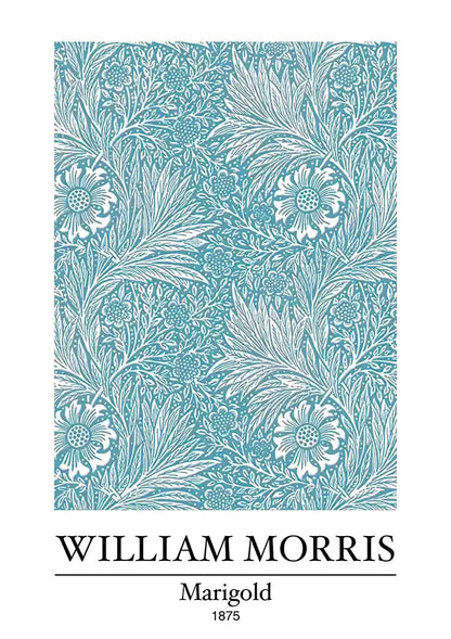 William Morris Ringelblume Türkis Blumenmuster Gemälde