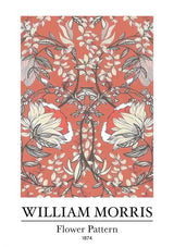 William Morris kwiatowy wzór czerwony zielony symetryczny obraz na płótnie