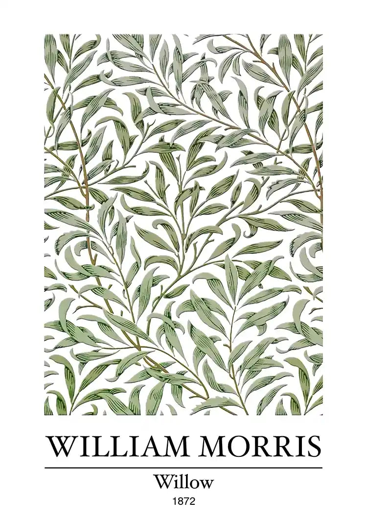 William Morris Willow Wilgentakken Groen Botanisch Klassiek Kunst Schilderij
