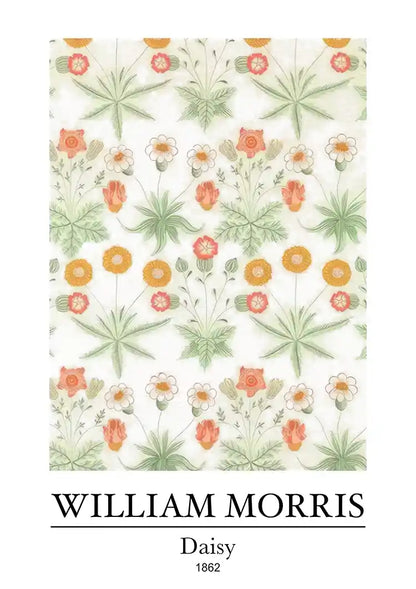 William Morris Daisy Daisies Orange Green White Painting