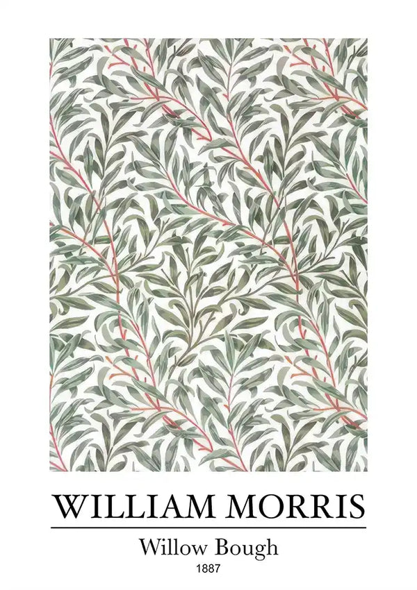 William Morris Willow Bough Groene Takken Rode Bessen Schilderij