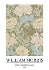 William Morris Chrysanthemum Bloemen Groen Blauw Botanisch Klassiek Kunst Schilderij