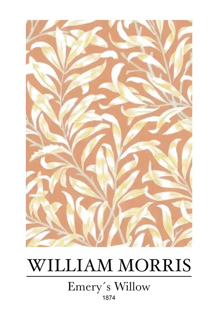 William Morris Emerys Weiden-Terrakotta-Creme-Blättermuster-Gemälde
