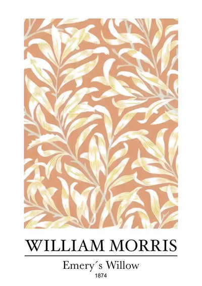 William Morris Emery's Willow Terracotta Cream Leaves Pattern Canvas Painting