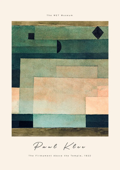 Klee Pfirsichrosa Blöcke Geometrisch Grün Blau Creme Abstraktes Gemälde