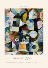 Klee Gele Maansikkel Geometrisch Blauw Geel Zwart Abstracte Compositie Canvas Schilderij