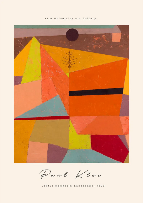 Fröhliche Berglandschaft Paul Klee Orange Gelb Abstraktes Gemälde